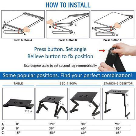 Adjustable Laptop Stand with large Fan