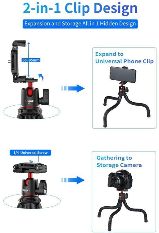 High Quality Flexible Octopus Tripod for smartphone, GoPro, DSLR camera, indoor and outdoor use