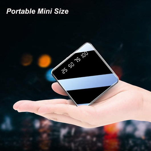 10000mAh double USB power bank portable charger Mirror Screen for Xiaomi Samsung iPhone Google Pixel