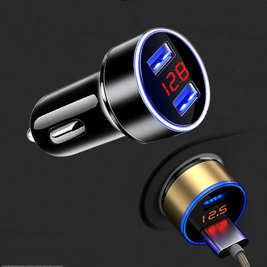 Dual Tone LED Display Car Chargers