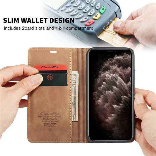 Luxury Magnetic Flip Wallet Case For iPhone 14 13 12 Mini 11 Pro XS Max X XR