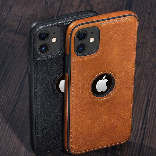 Classic Solid Color Leather Case For iPhone 14 - iPhone X