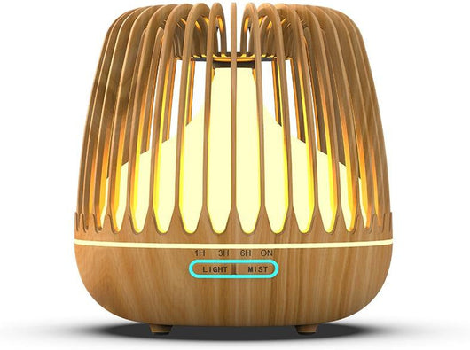 500ML Aroma Oil Diffuser Ultrasonic Air Humidifier Wood Color Changing LED Light