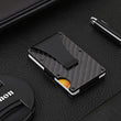 Carbon Fiber Credit Card Holder Wallet Aluminum Metal Anti RFID Blocking