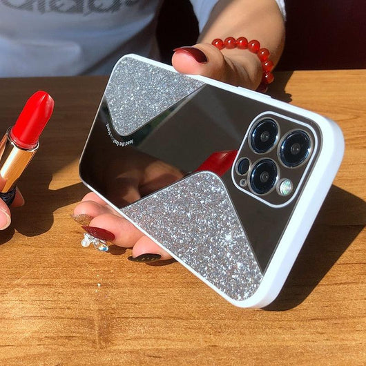 Luxury Bling & Glitter Makeup Mirror Phone Case For iPhone