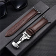 Genuine Leather Watch Straps for Apple Watch Butterfly Buckle