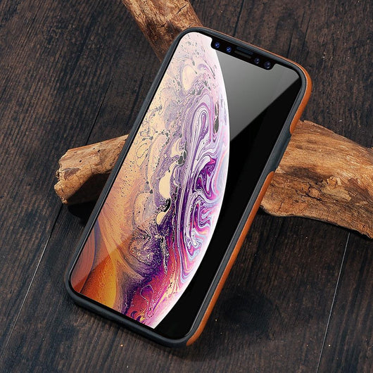 Classic Solid Color Leather Case For iPhone 14 - iPhone X