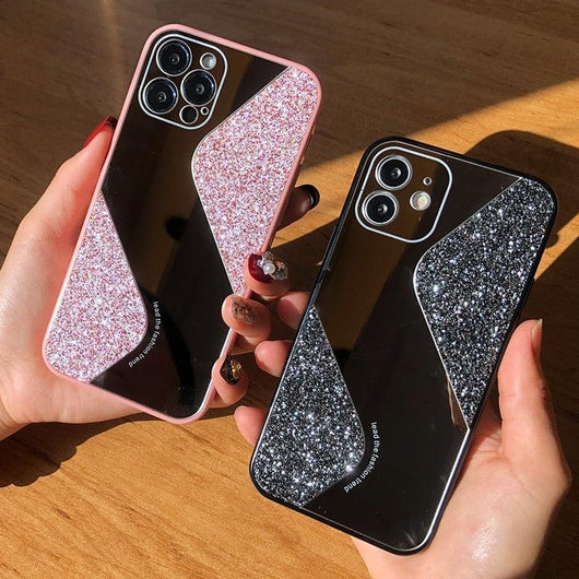 Luxury Bling & Glitter Makeup Mirror Phone Case For iPhone