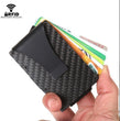 Carbon Fiber Credit Card Holder Wallet Aluminum Metal Anti RFID Blocking