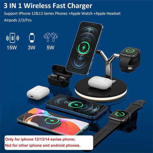 3 in 1 Magnetic Wireless Charger Stand