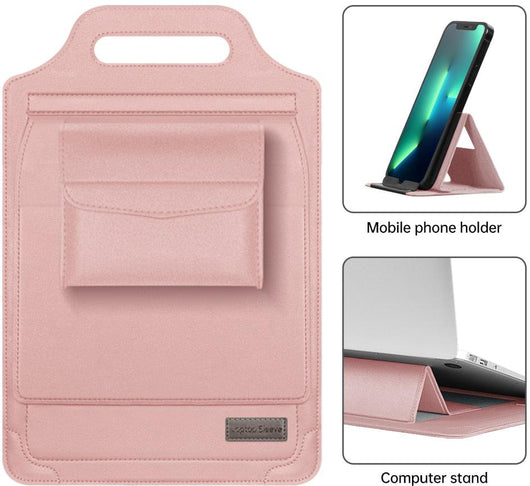 Leather Sleeve Bag and desktop stand for Macbook Air Pro multifunction