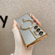 Luxury plated clear Magsafe magnetic case for Samsung Galaxy S22 S21 Ultra Plus