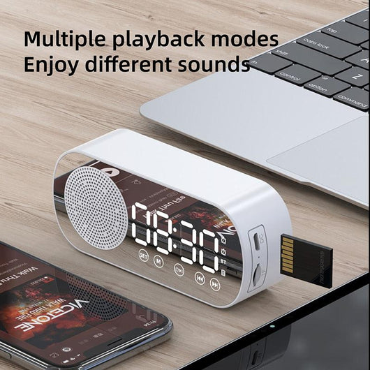 Mirror Design Bluetooth Speaker Dual Alarm Clock