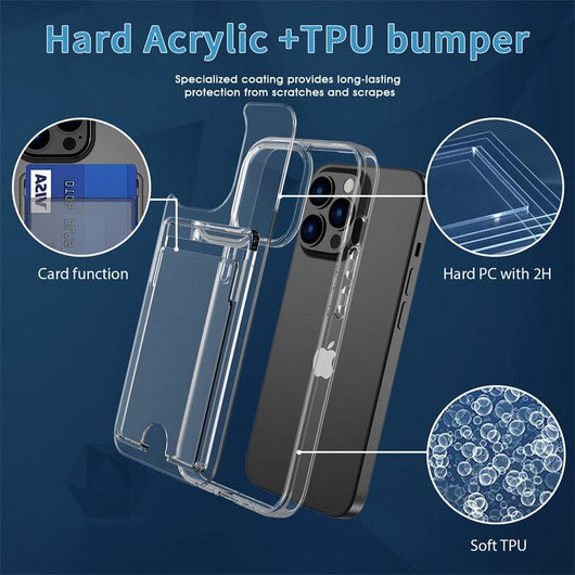 Luxury Transparent Wallet Case For iPhone series