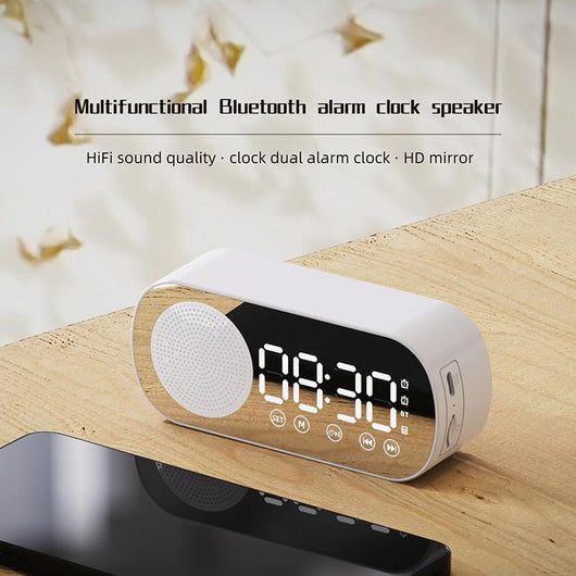 Mirror Design Bluetooth Speaker Dual Alarm Clock