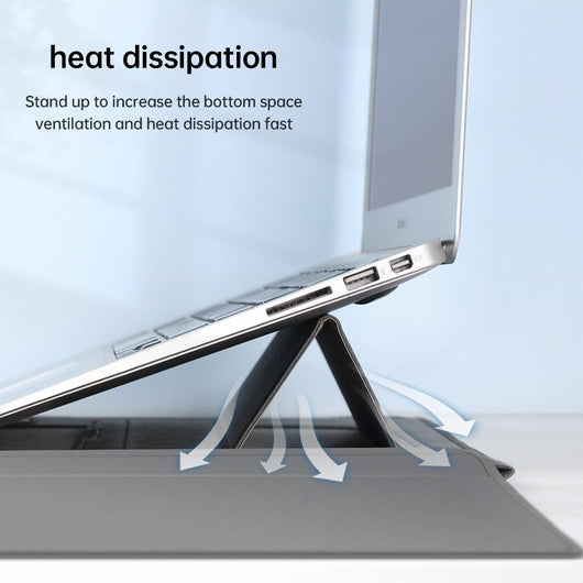 Leather Sleeve Bag and desktop stand for Macbook Air Pro multifunction