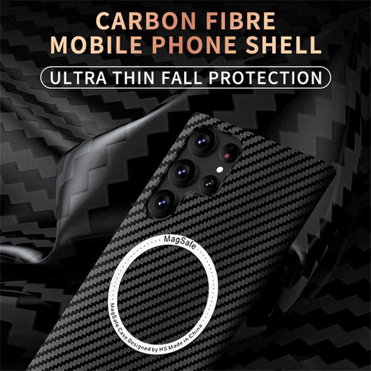 Carbon Fiber Magnetic Magsafe Case For Samsung S22 S21 Ultra Plus