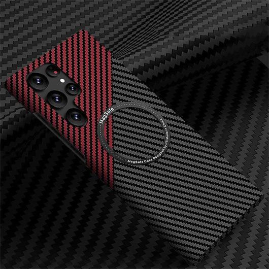 Carbon Fiber Magnetic Magsafe Case For Samsung S22 S21 Ultra Plus