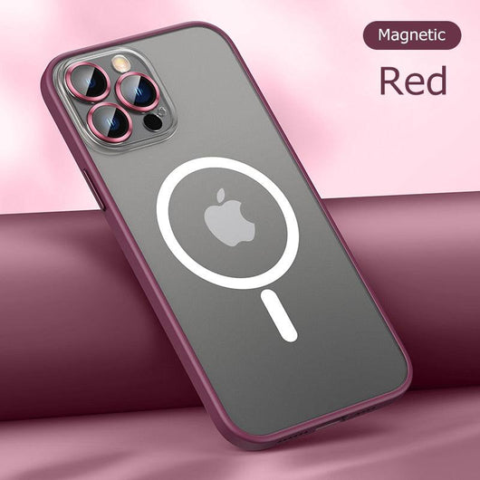 Glass lens protection matte Magsafe iPhone Case