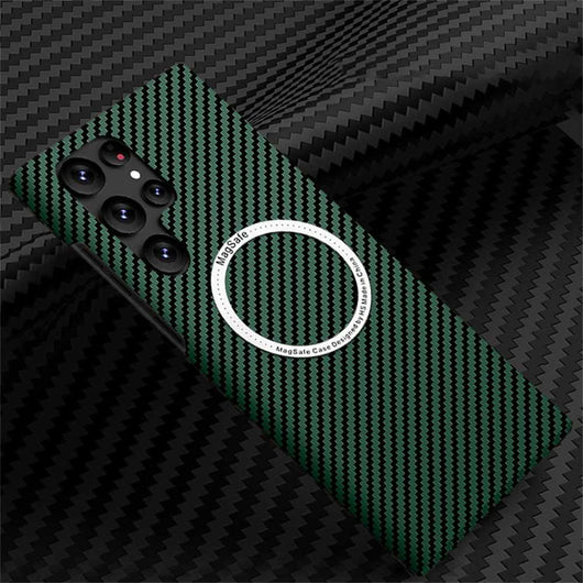 Carbon Fiber Magnetic Magsafe Case For Samsung S22 S21 Ultra Plus