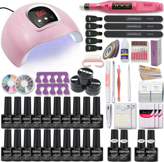 Manicure Set Acrylic Nail Kit With 120/80/54W Nail Lamp 35000RPM Nail polish Machine