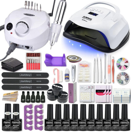 Manicure Set Acrylic Nail Kit With 120/80/54W Nail Lamp 35000RPM Nail polish Machine