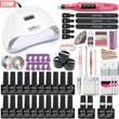 Manicure Set Acrylic Nail Kit With 120/80/54W Nail Lamp 35000RPM Nail polish Machine