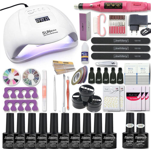 Manicure Set Acrylic Nail Kit With 120/80/54W Nail Lamp 35000RPM Nail polish Machine