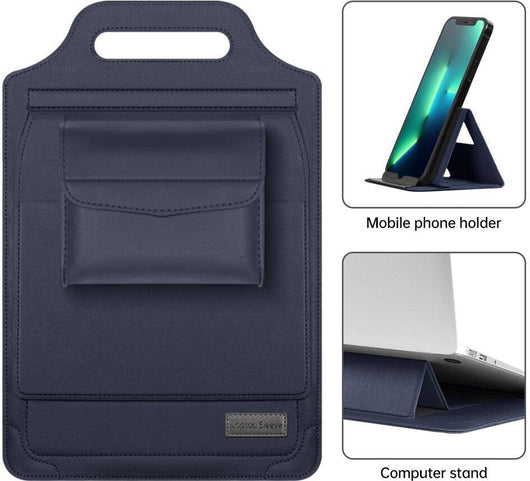 Leather Sleeve Bag and desktop stand for Macbook Air Pro multifunction