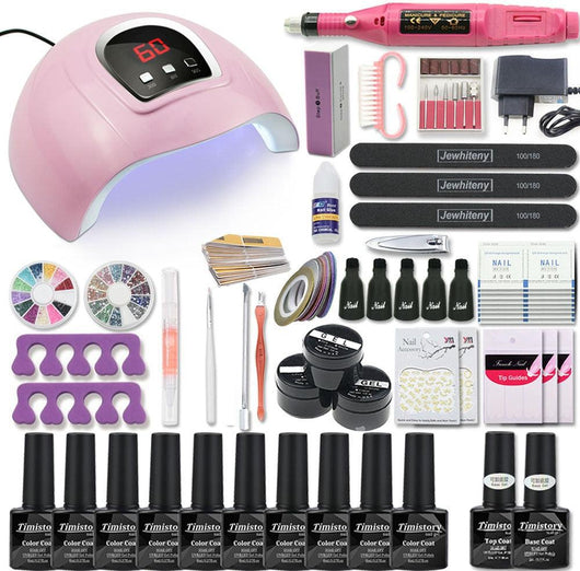 Manicure Set Acrylic Nail Kit With 120/80/54W Nail Lamp 35000RPM Nail polish Machine