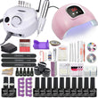 Manicure Set Acrylic Nail Kit With 120/80/54W Nail Lamp 35000RPM Nail polish Machine