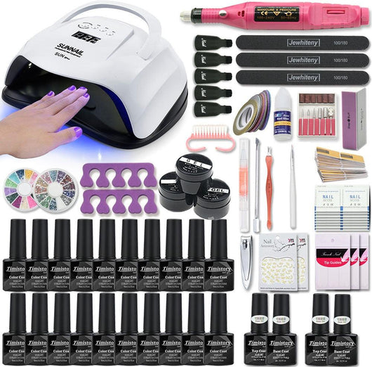 Manicure Set Acrylic Nail Kit With 120/80/54W Nail Lamp 35000RPM Nail polish Machine