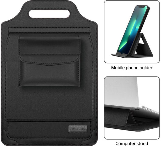 Leather Sleeve Bag and desktop stand for Macbook Air Pro multifunction