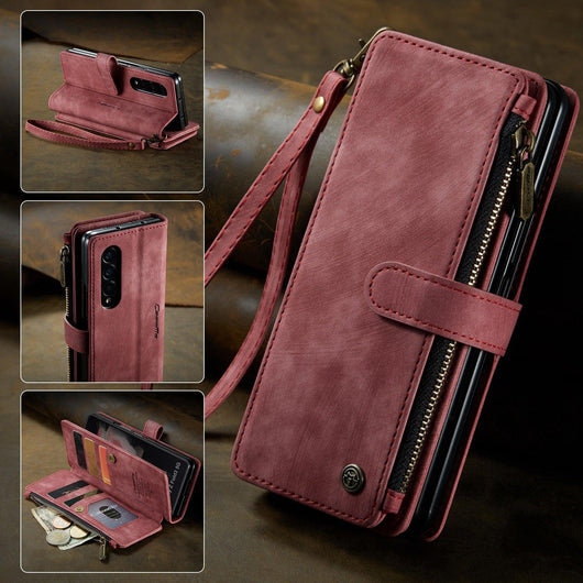 Full Coverage Leather Wallet Case for Samsung Galaxy Z Fold 4 Fold 3