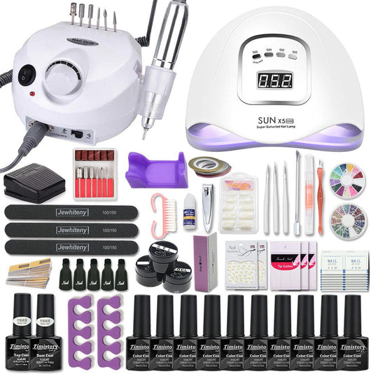 Manicure Set Acrylic Nail Kit With 120/80/54W Nail Lamp 35000RPM Nail polish Machine