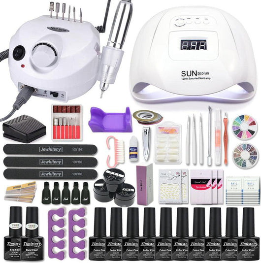 Manicure Set Acrylic Nail Kit With 120/80/54W Nail Lamp 35000RPM Nail polish Machine