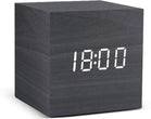 Wooden digital LED Alarm Clock with Voice Control