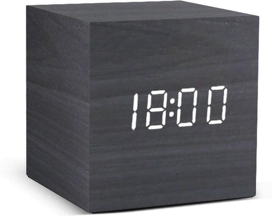 Wooden digital LED Alarm Clock with Voice Control