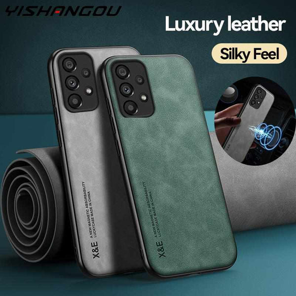 Magsafe Magnetic Luxury Sheepskin Leather Case For Samsung Galaxy